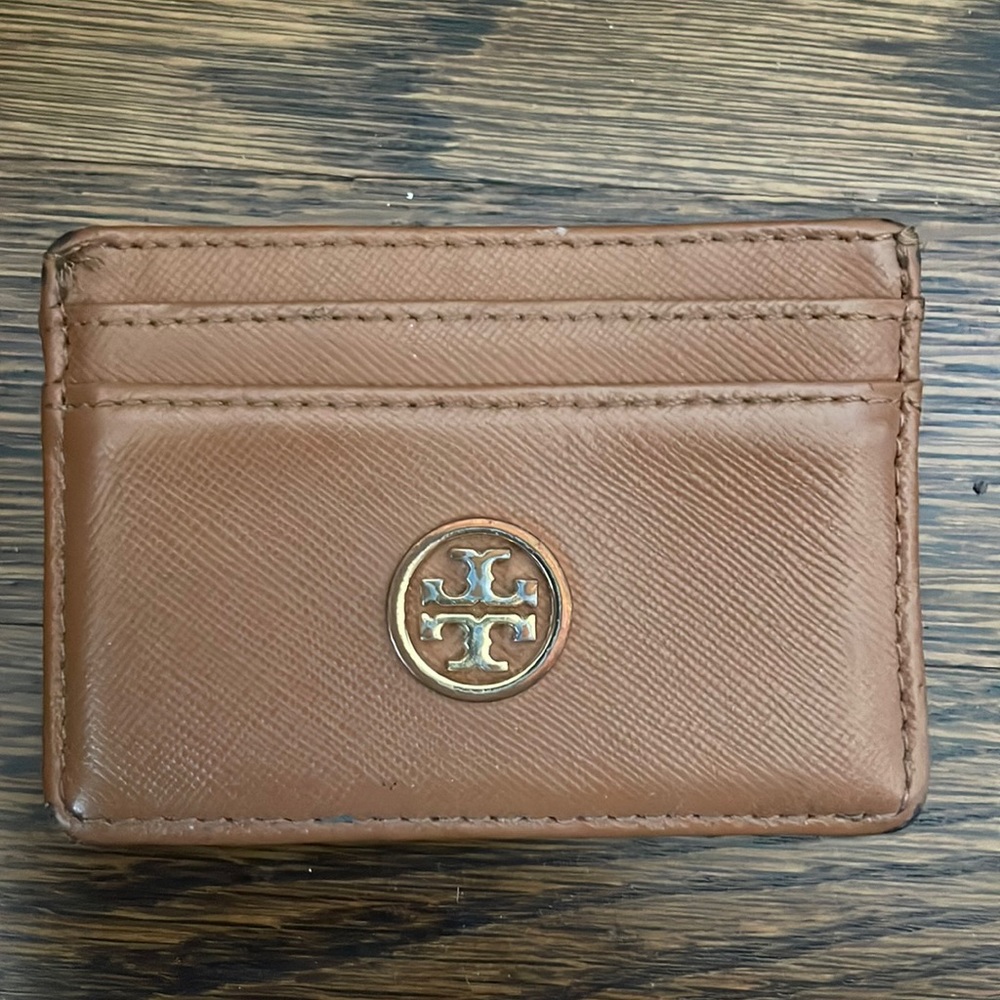 Tory Burch brown leather cardholder